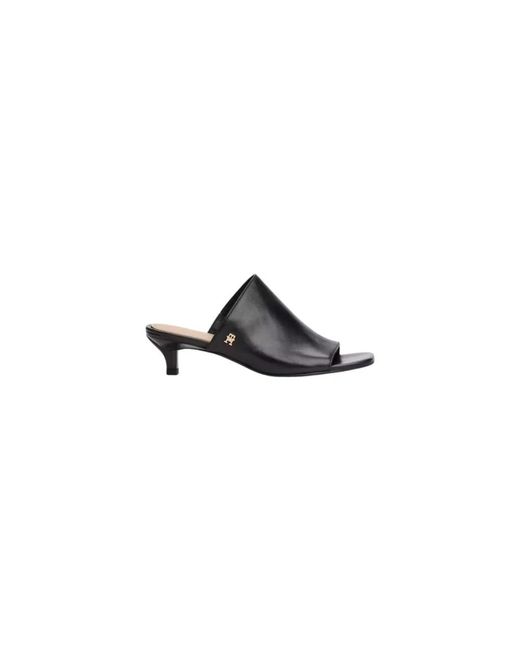 Tommy Hilfiger Black Heeled Mules