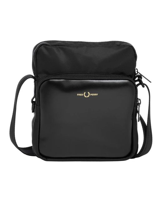 Fred Perry Black Cross Body Bags for men