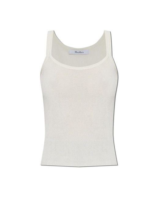 Max Mara White Sleeveless Tops