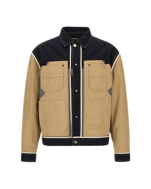 DSquared² Hybride Denim Jacket in het Blue voor heren