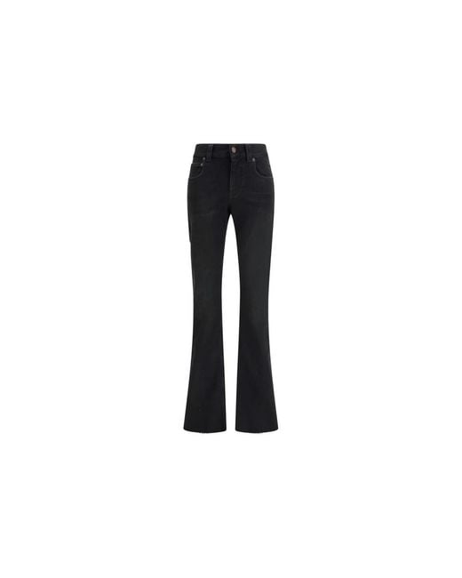 Balenciaga Black Raw-Cut Bootcut Baumwolljeans