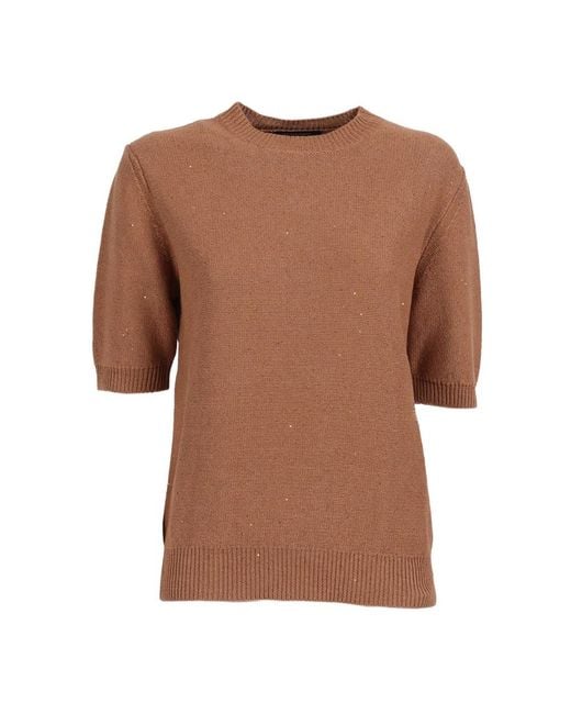 Fabiana Filippi Brown Round-Neck Knitwear