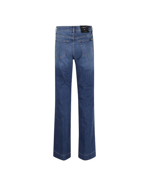 7 For All Mankind Blue Blaue Ausgestellte High-Waist Jeans Aw25