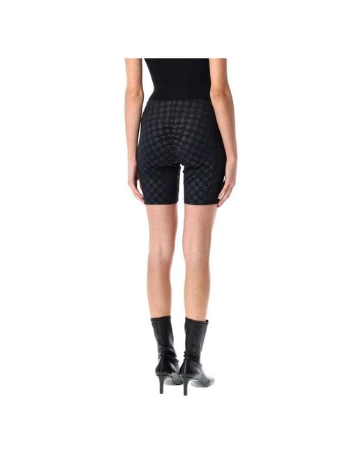M I S B H V Blue Monogram biker shorts mit mesh-einsätzen