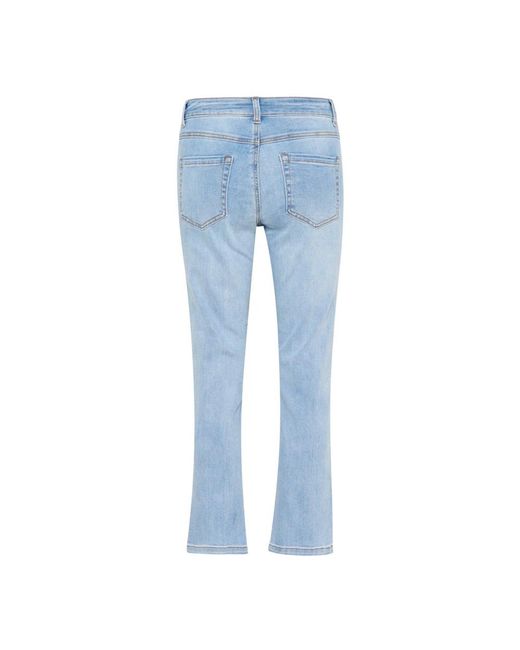 Kaffe Jeans ,Blauw ,Denim Kasinem Jeans Cropped in het Blue