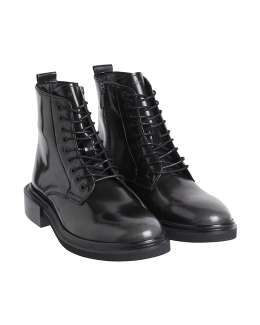 Calvin Klein Black Lace-Up Boots for men