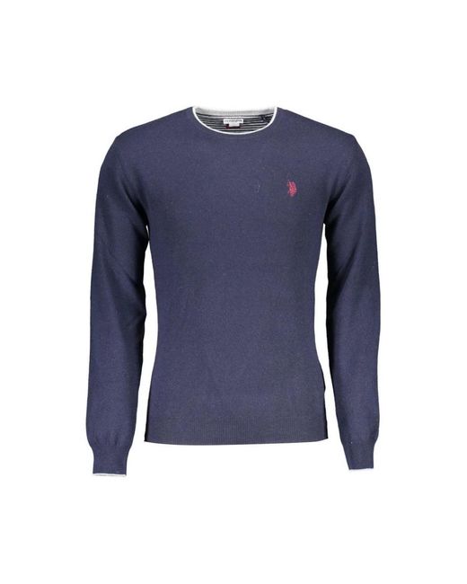 U.S. POLO ASSN. Blue Round-Neck Knitwear for men