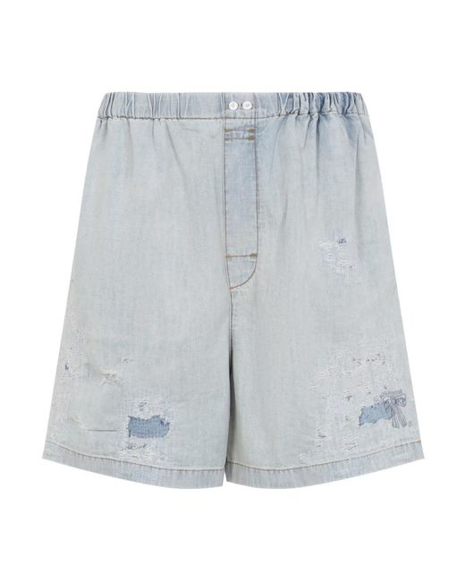 Acne Blue Denim Shorts for men