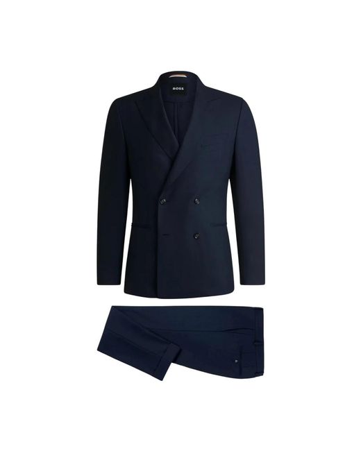 Boss Blue Double Breasted Suits for men