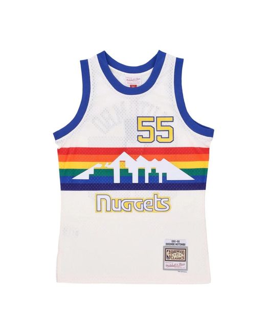 Mitchell & Ness Fitness ,Veelkleurig ,Polyester Nba Basketball Tank Top 1991 Swingman in het Blue voor heren