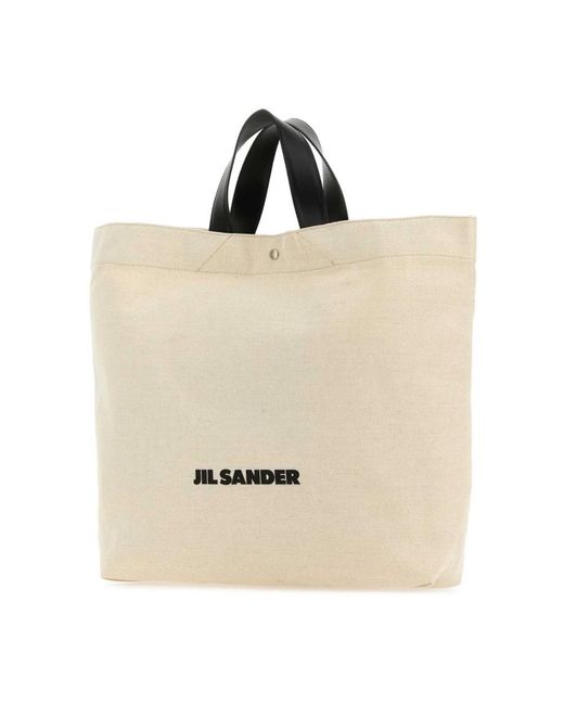 Jil Sander Natural Canvas einkaufstasche