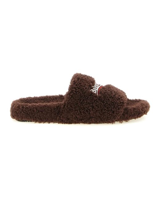 Balenciaga Brown Sliders