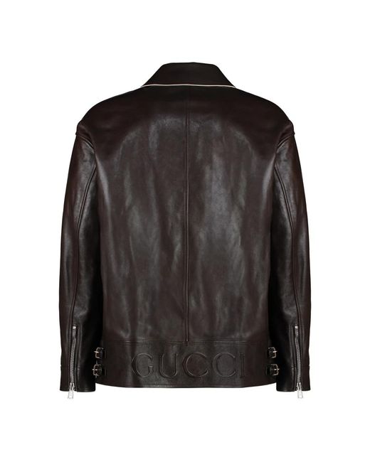 Gucci Leather Jackets in het Black voor heren