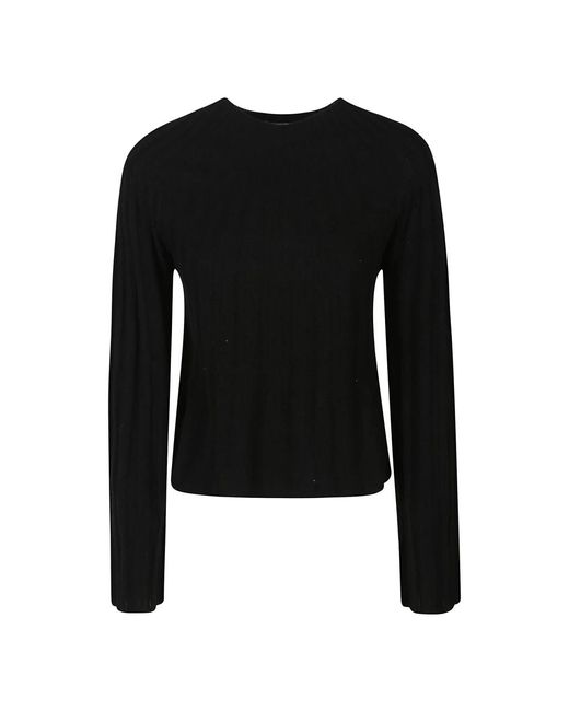 Round-Neck Knitwear Loulou de Saison de color Black