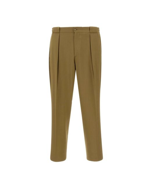 BRIGLIA Green Cropped Trousers for men