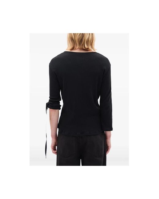 Ann Demeulemeester Black Round-Neck Knitwear for men