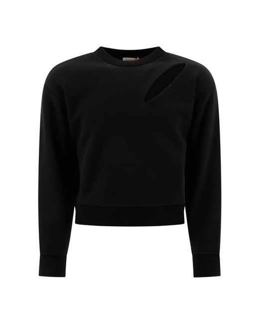 Alexander McQueen Black Schwarzer Slashed Sweatshirt Eleganter Stil