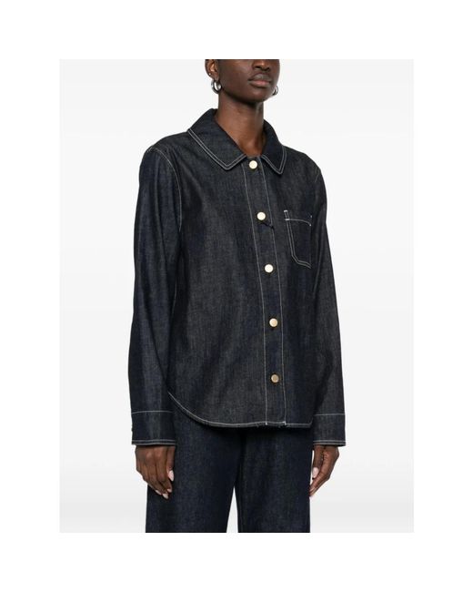 Max Mara Overhemden ,Blauw ,Denim Cotton Denim Shirt in het Blue