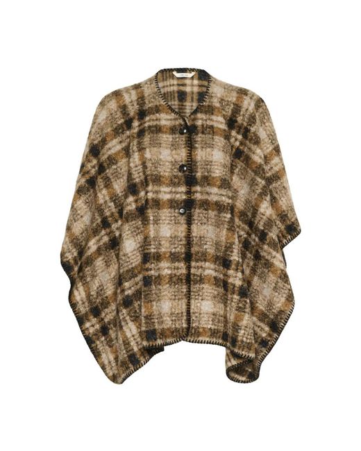 Cream Multicolor Ponchos