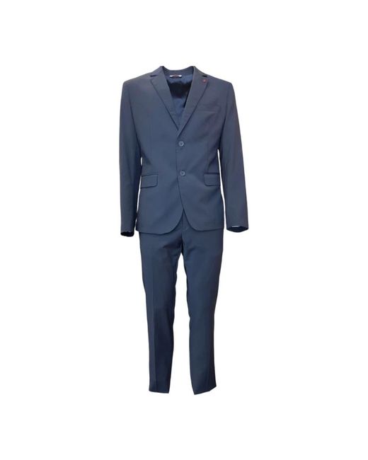 0-105 Blue Single Breasted Suits for men