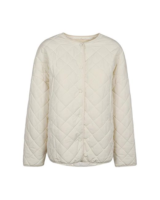 Sandbeige Jassen ,Wit ,Nylon Gewatteerde Nylon Jas in het White