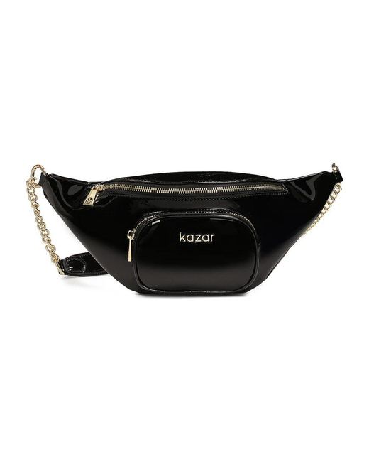 Kazar Black Lackierte Kettentasche Mit Ledereinsatz