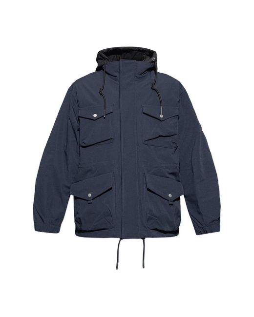 Moose Knuckles Jassen ,Blauw ,Hooded Jacket in het Blue voor heren