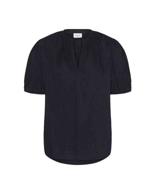 Saint Tropez Overhemden ,Zwart ,Nachtelijke Hemel Blouse Met V-Hals in het Black