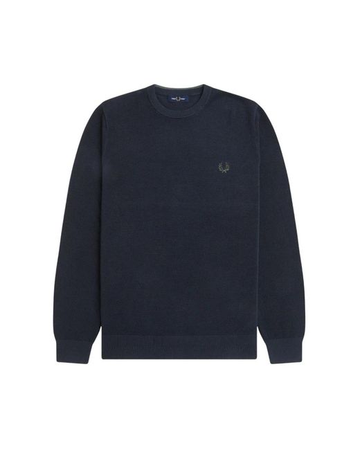 Fred Perry Blue Round-Neck Knitwear for men