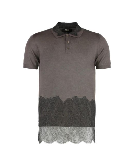 Fendi Gray Polo Shirts for men