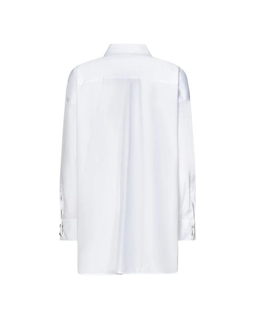 Max Mara White Weiße Bluse Mit Klassischem Kragen