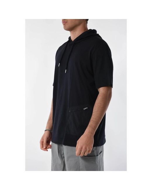 Armani Exchange Baumwoll-hoodie-t-shirt mit fronttasche in Black für Herren