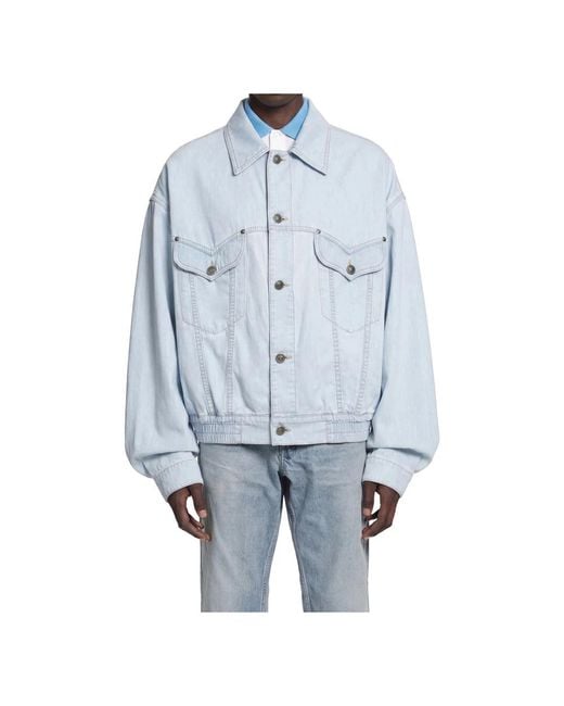 Versace Blue Denim Jackets for men