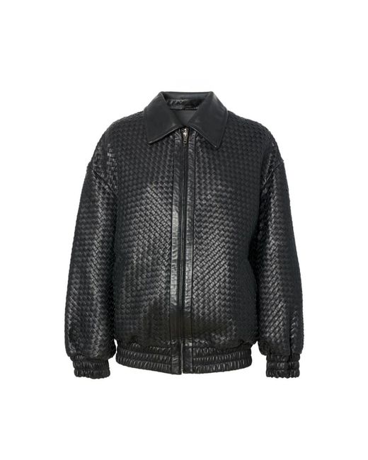 Manokhi Black Leather Jackets