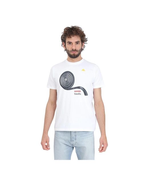 T-shirt uomo bianca con stampa logo di Kappa in White da Uomo