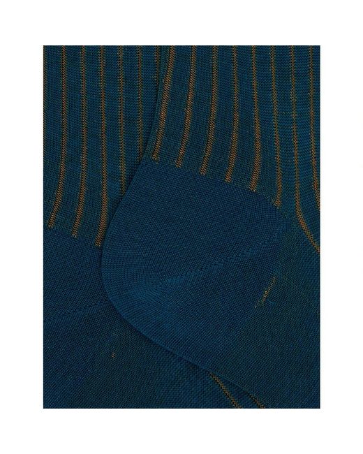 Gallo Grüne plattierte woll baumwoll socken in Blue für Herren