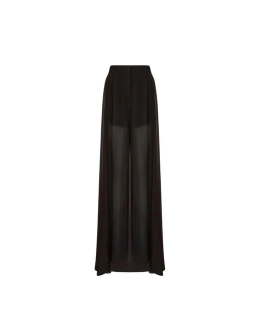 Alberta Ferretti Black Wide Trousers