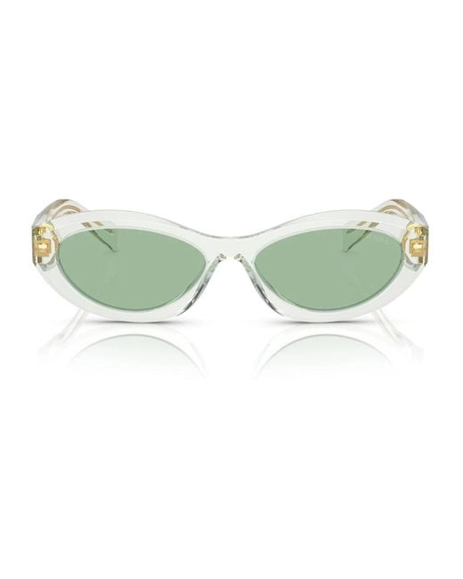 Prada Green Einzigartige sonnenbrille mit unregelmäßiger form