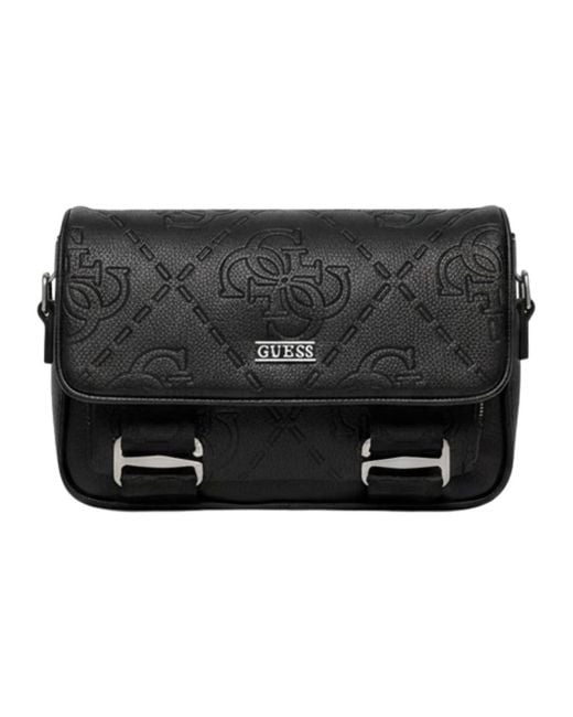 Guess Schwarze Crossover Tasche Boston Stil in Black für Herren