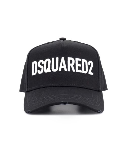 Cappellino nero con logo ricamato di DSquared² in Black da Uomo
