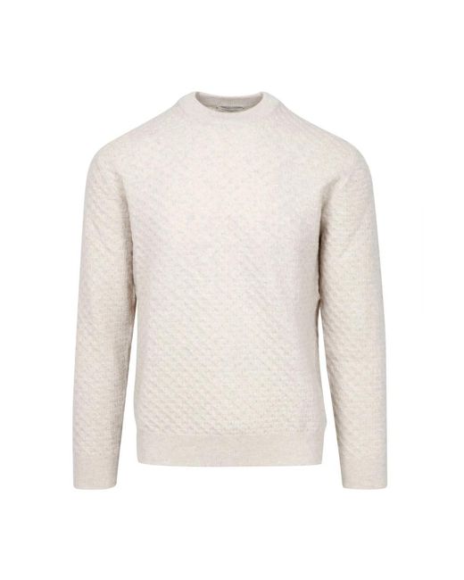 Paolo Pecora Men's White Round-Neck Knitwear