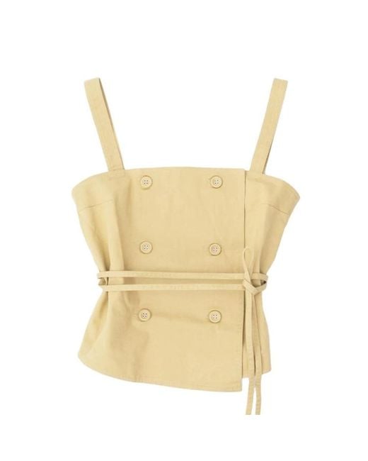 Officine Generale Yellow Sleeveless Tops