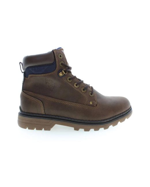 U.S. POLO ASSN. Brown Lace-Up Boots for men