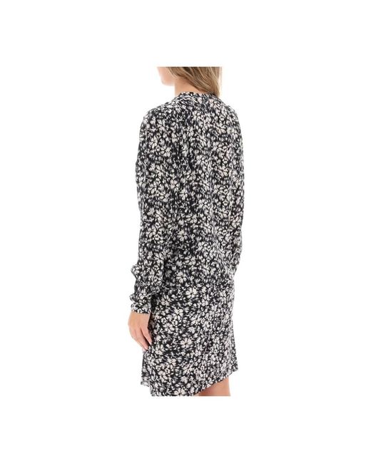 Isabel Marant Black Blumen crepe bluse mit v-ausschnitt isabel marant étoile