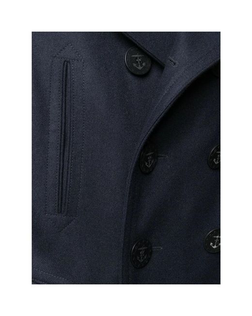 DSquared² Blue Double-Breasted Coats for men