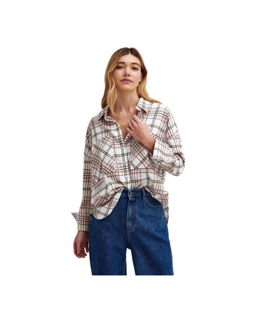 Barbour Overhemden ,Veelkleurig ,Katoen Marnie Geruite Shirt in het Gray