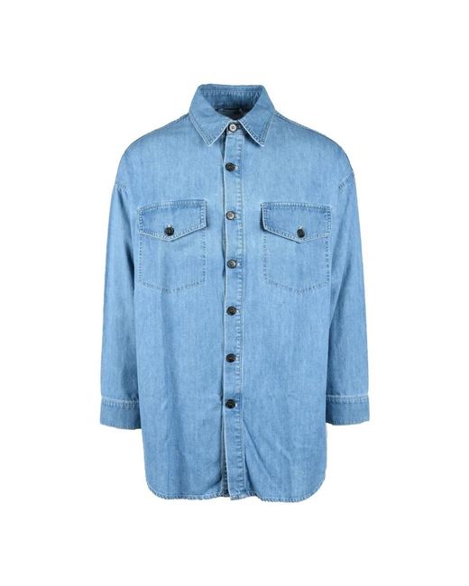 Philippe Model Overhemden ,Blauw ,Denim Denim Overhemd in het Blue voor heren