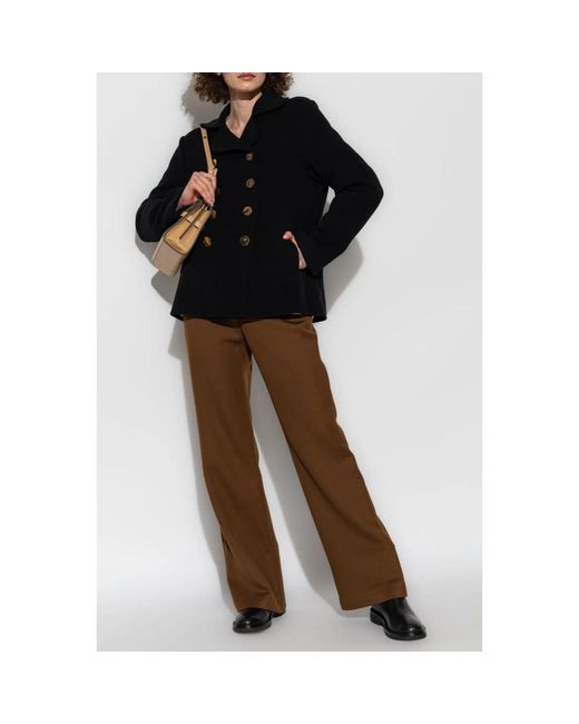 Tory Burch Black Double-Breasted Coats