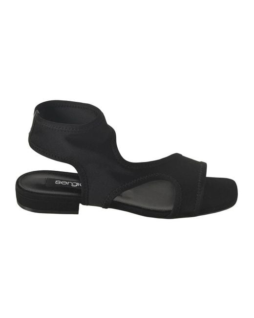 Sergio Rossi Black Flat Sandals