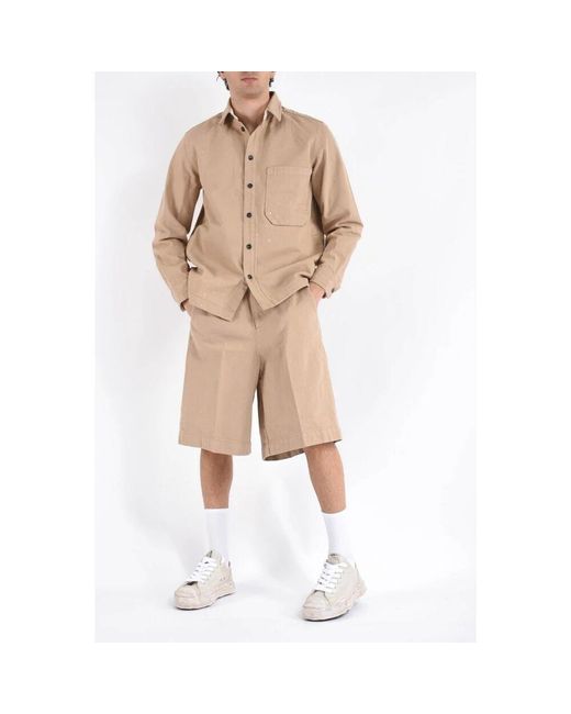 Nine:inthe:morning Natural Baumwoll-Overshirt Mit Knopfverschluss